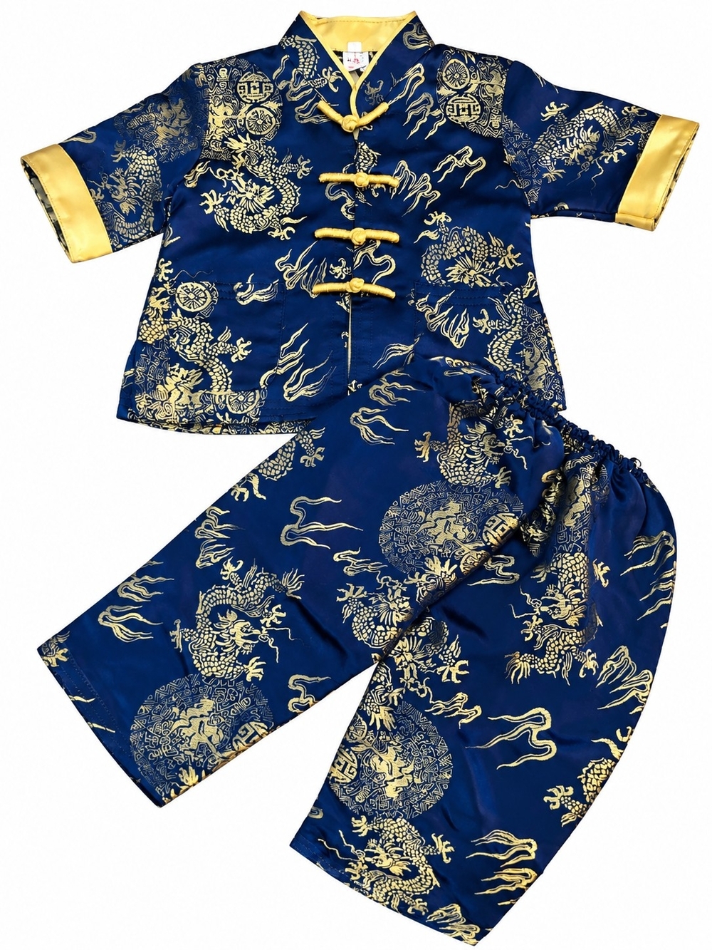 Toddler Traditional Chinese Dragon Outfit 2 Piece Navy Gold